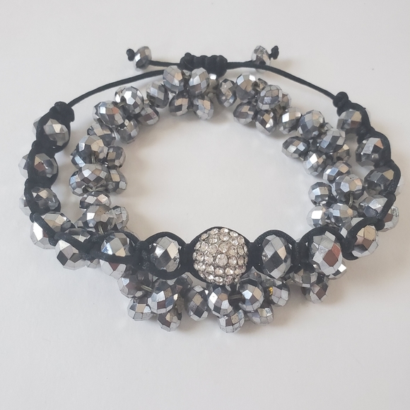 Hematite & Pave Crystal Bracelet - Picture 1 of 6
